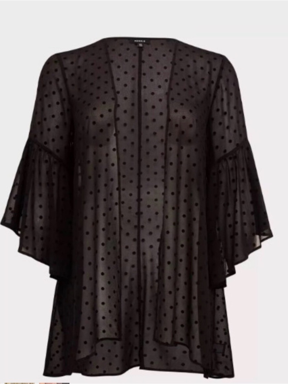 torrid Black Sheer Polka Dot Kimono Tunic 3X